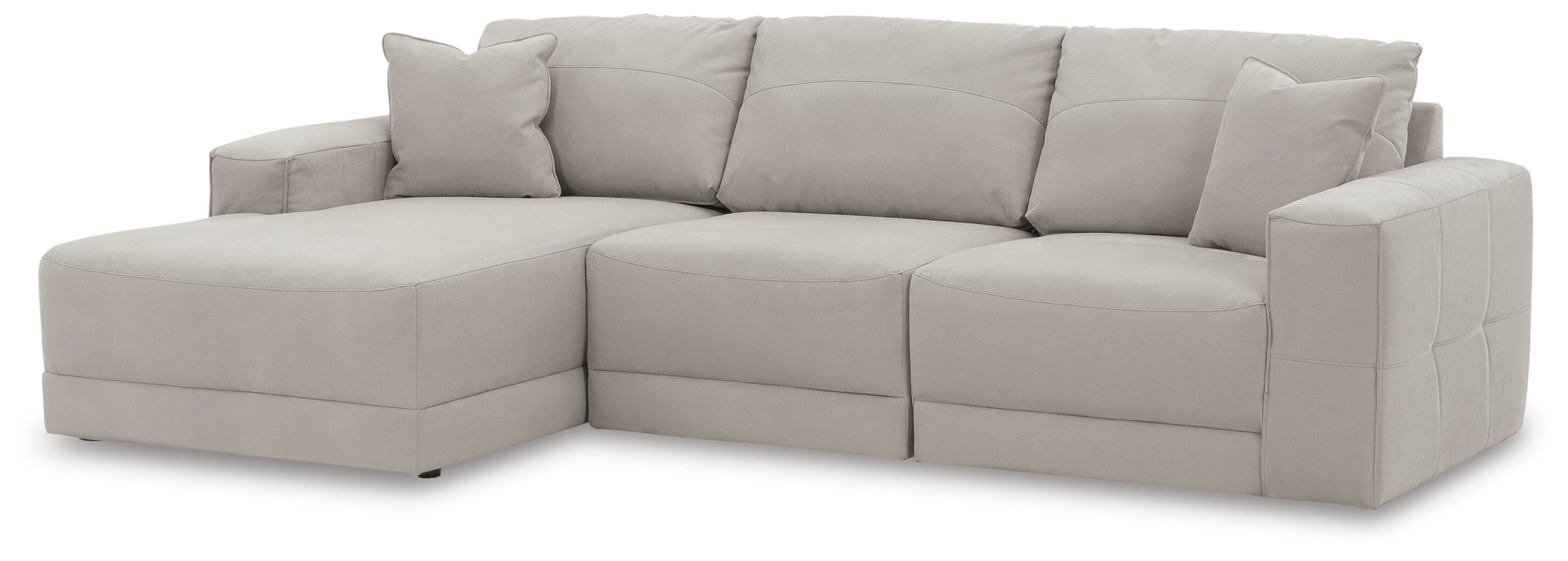 Next-Gen Gaucho 3-Piece LAF Chaise Sectional Sofa in Gray Microfiber