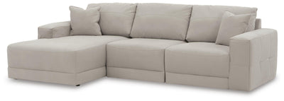 Next-Gen Gaucho 3-Piece LAF Chaise Sectional Sofa in Gray Microfiber