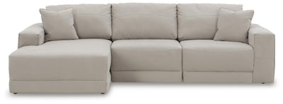 Next-Gen Gaucho 3-Piece LAF Chaise Sectional Sofa in Gray Microfiber