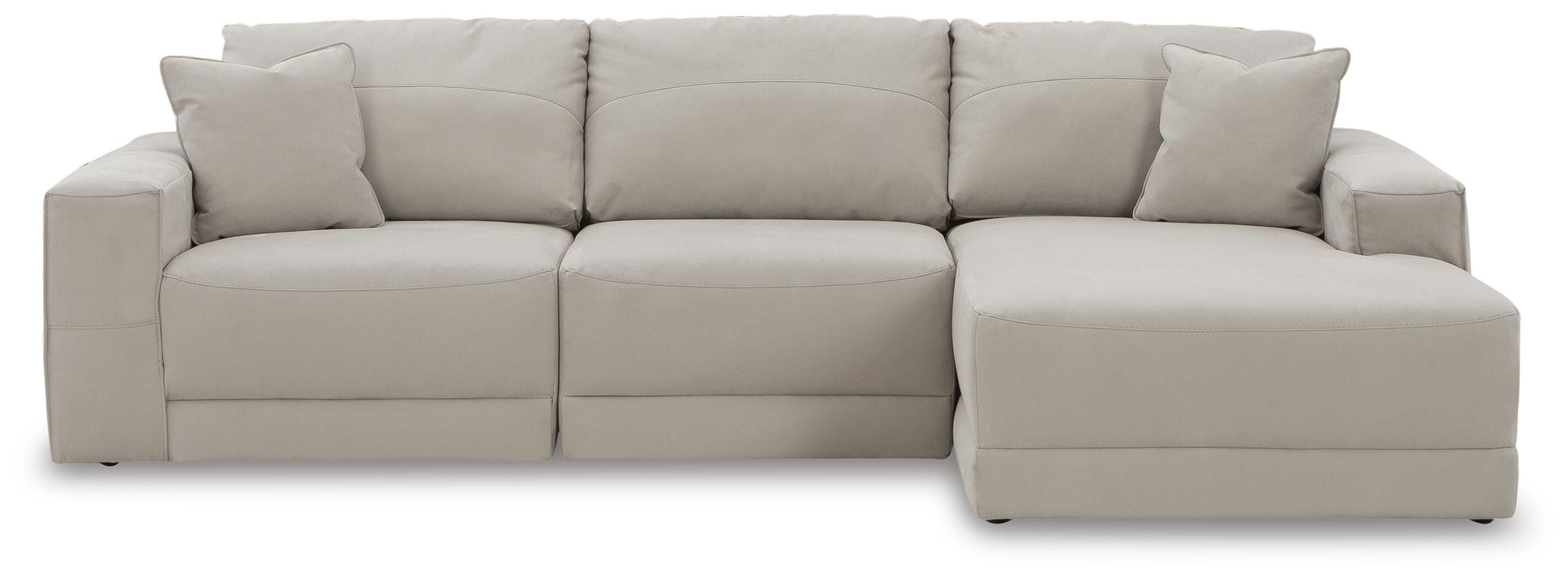 Next-Gen Gaucho 3-Piece RAF Chaise Sectional Sofa in Gray Microfiber