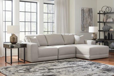 Next-Gen Gaucho 3-Piece RAF Chaise Sectional Sofa in Gray Microfiber