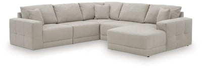 Next-Gen Gaucho 5-Piece RAF Chaise Sectional in Gray Microfiber