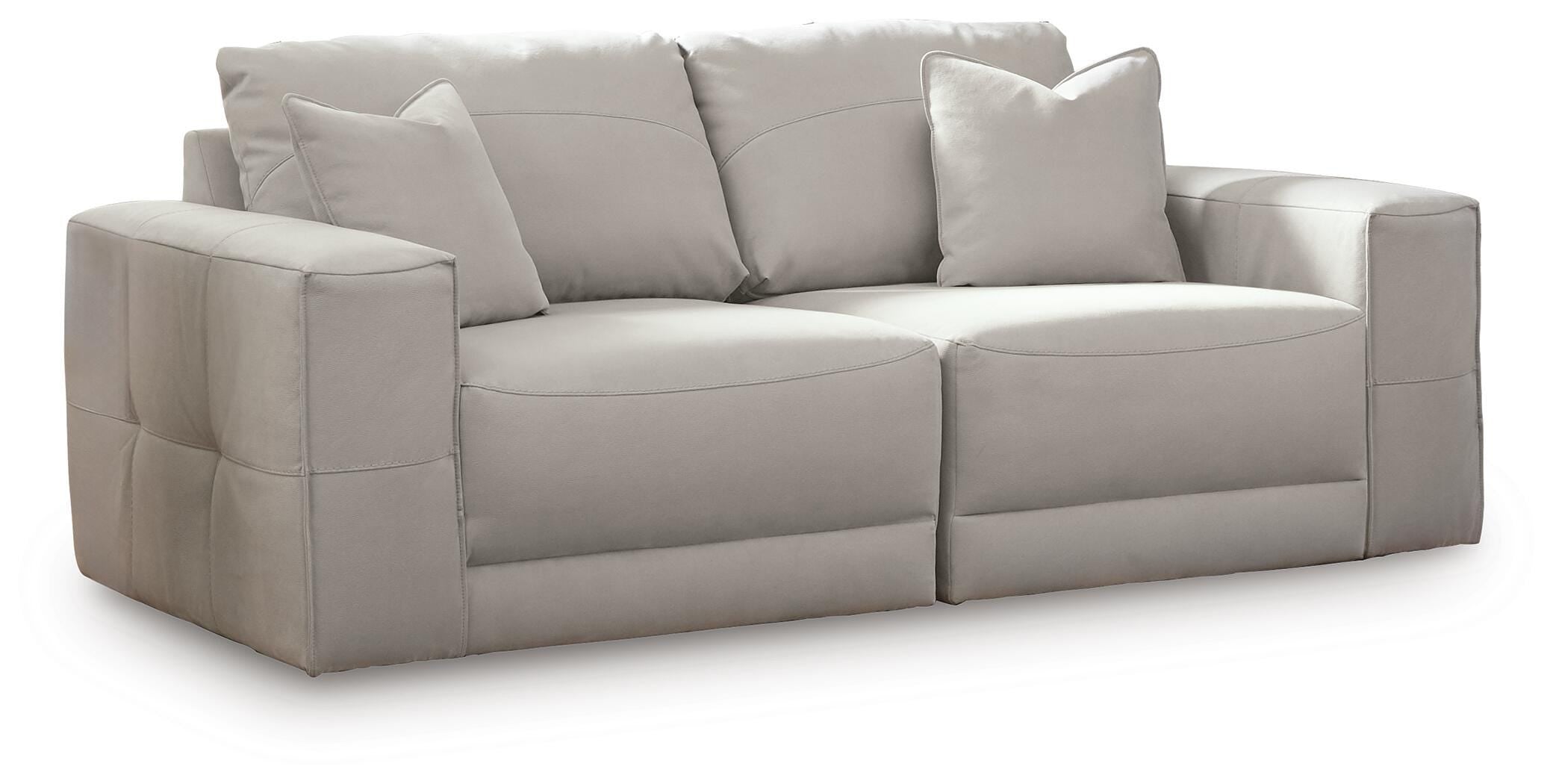 Next-Gen Gaucho 2-Piece Sectional Loveseat in Gray Microfiber