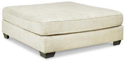 Rawcliffe Oversized Accent Ottoman in Parchment Chenille