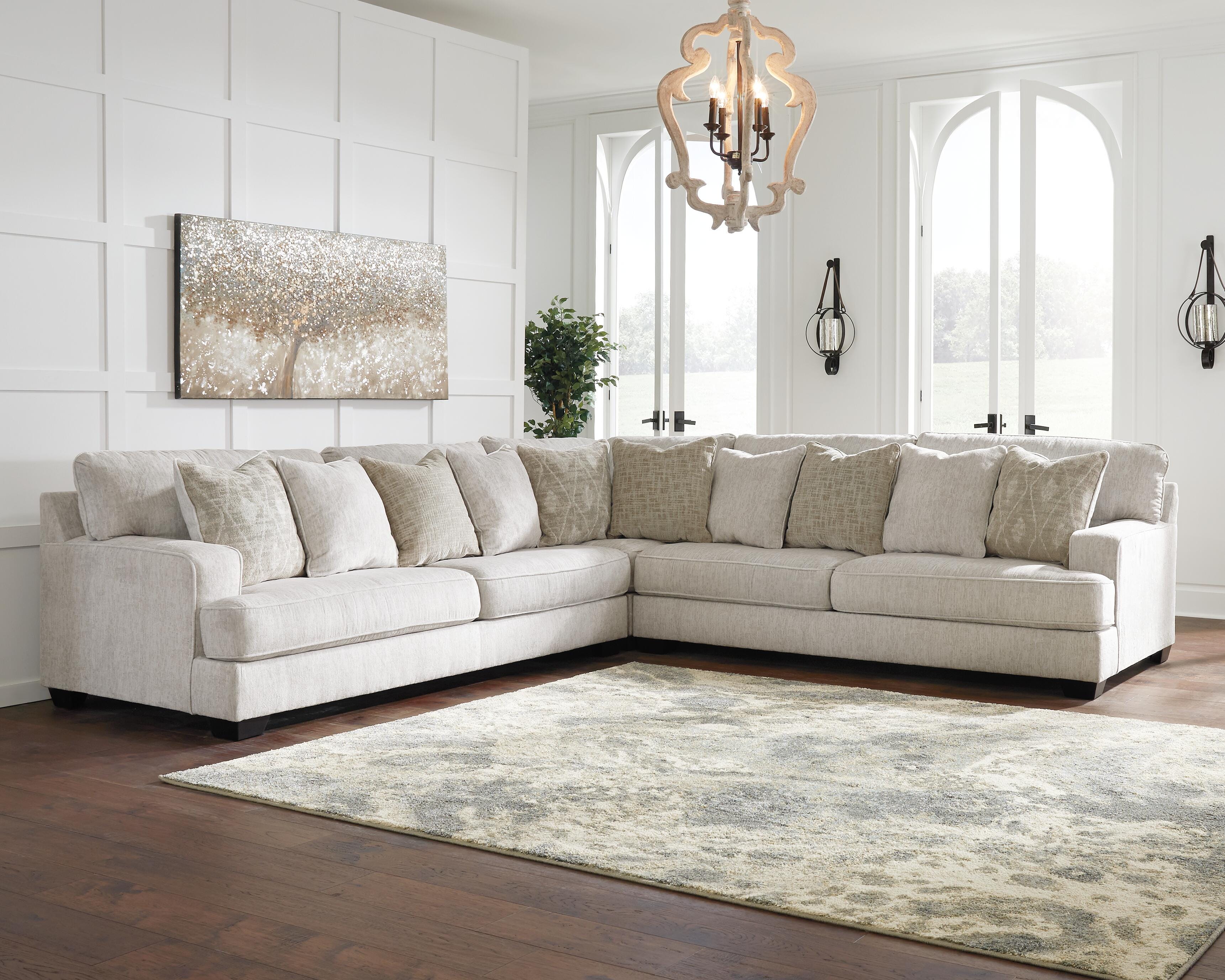 Rawcliffe 3-Piece Double Sectional in Parchment Chenille