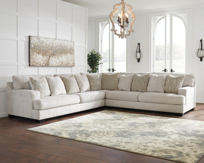 Rawcliffe 3-Piece Double Sectional in Parchment Chenille