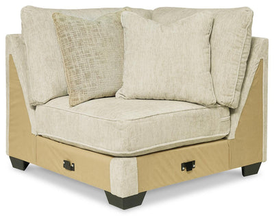 Rawcliffe 4-Piece Sectional with Ottoman in Parchment