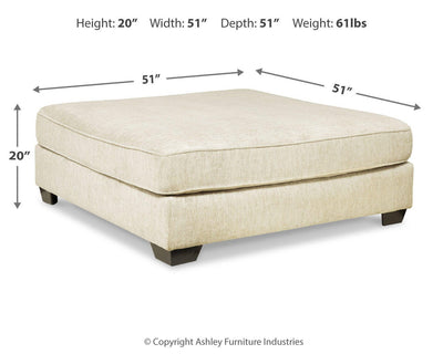 Rawcliffe Oversized Accent Ottoman in Parchment Chenille