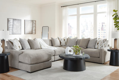 Aslan Court 6-Piece LAF Chaise Sectional in Flax Chenille