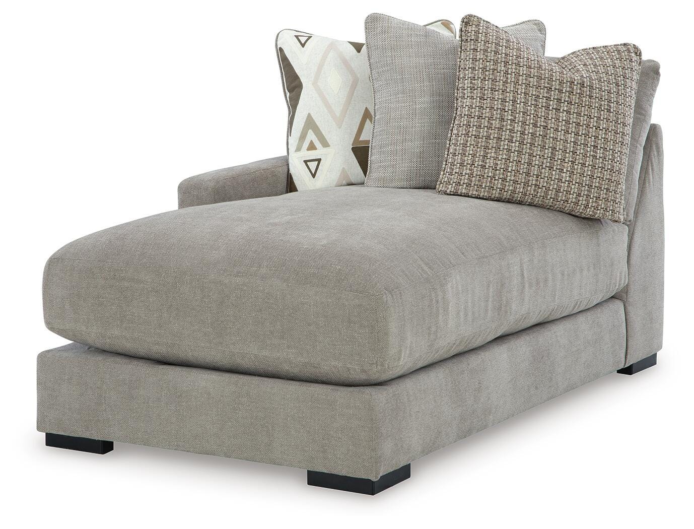 Aslan Court 3-Piece LAF Chaise Sofa Sectional in Flax Chenille