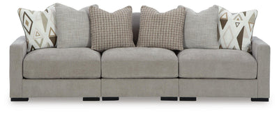 Aslan Court 3-Piece Sofa Sectional in Flax Chenille
