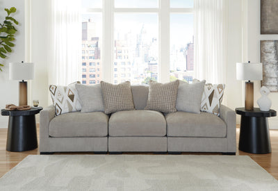 Aslan Court 3-Piece Sofa Sectional in Flax Chenille