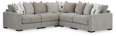 Aslan Court 5-Piece Sectional in Flax Chenille