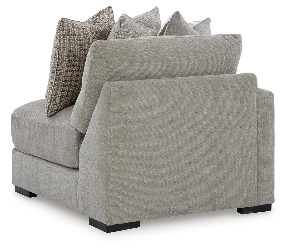 Aslan Court 3-Piece RAF Chaise Sectional in Flax Chenille