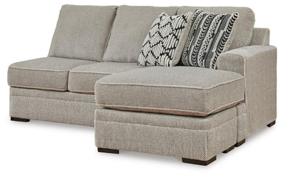 Calnita 2-Piece LAF Chaise Sectional in Sisal Velvet