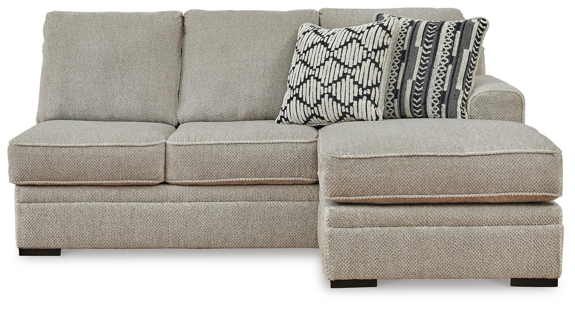 Calnita 2-Piece LAF Chaise Sectional in Sisal Velvet