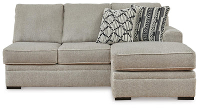 Calnita 2-Piece LAF Chaise Sectional in Sisal Velvet
