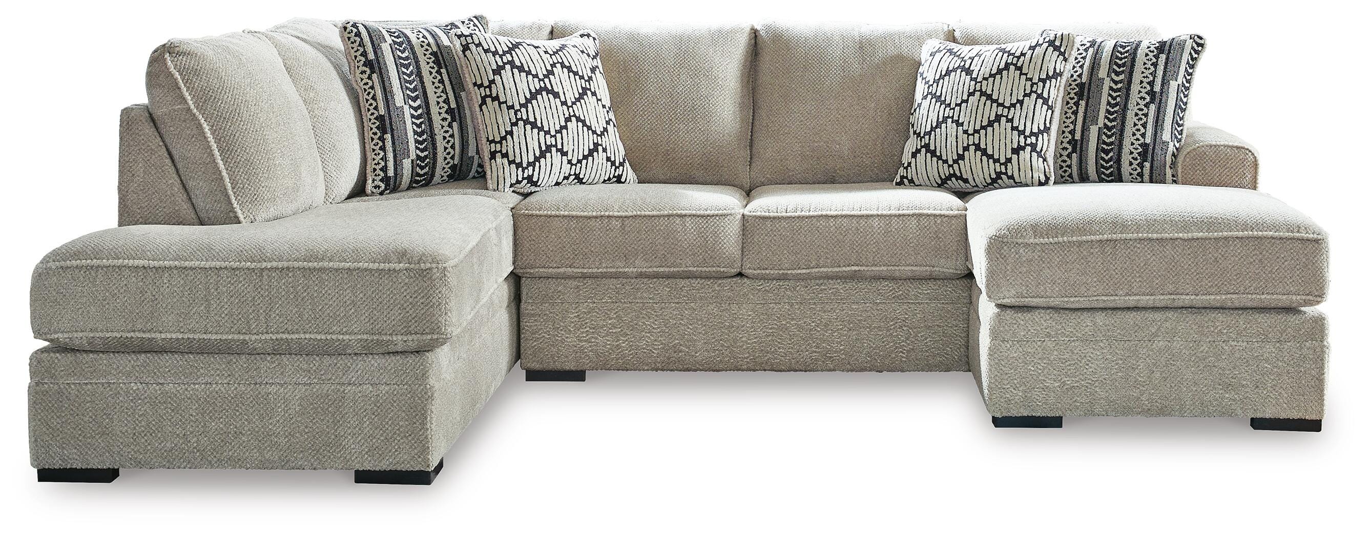 Calnita 2-Piece LAF Chaise Sectional in Sisal Velvet