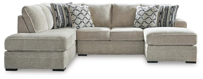 Calnita 2-Piece LAF Chaise Sectional in Sisal Velvet
