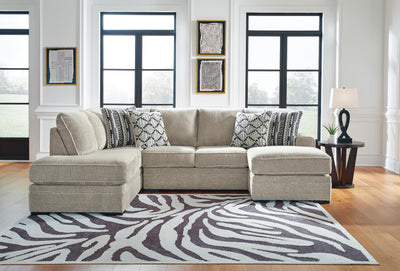 Calnita 2-Piece LAF Chaise Sectional in Sisal Velvet