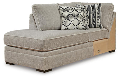 Calnita 2-Piece LAF Chaise Sectional in Sisal Velvet