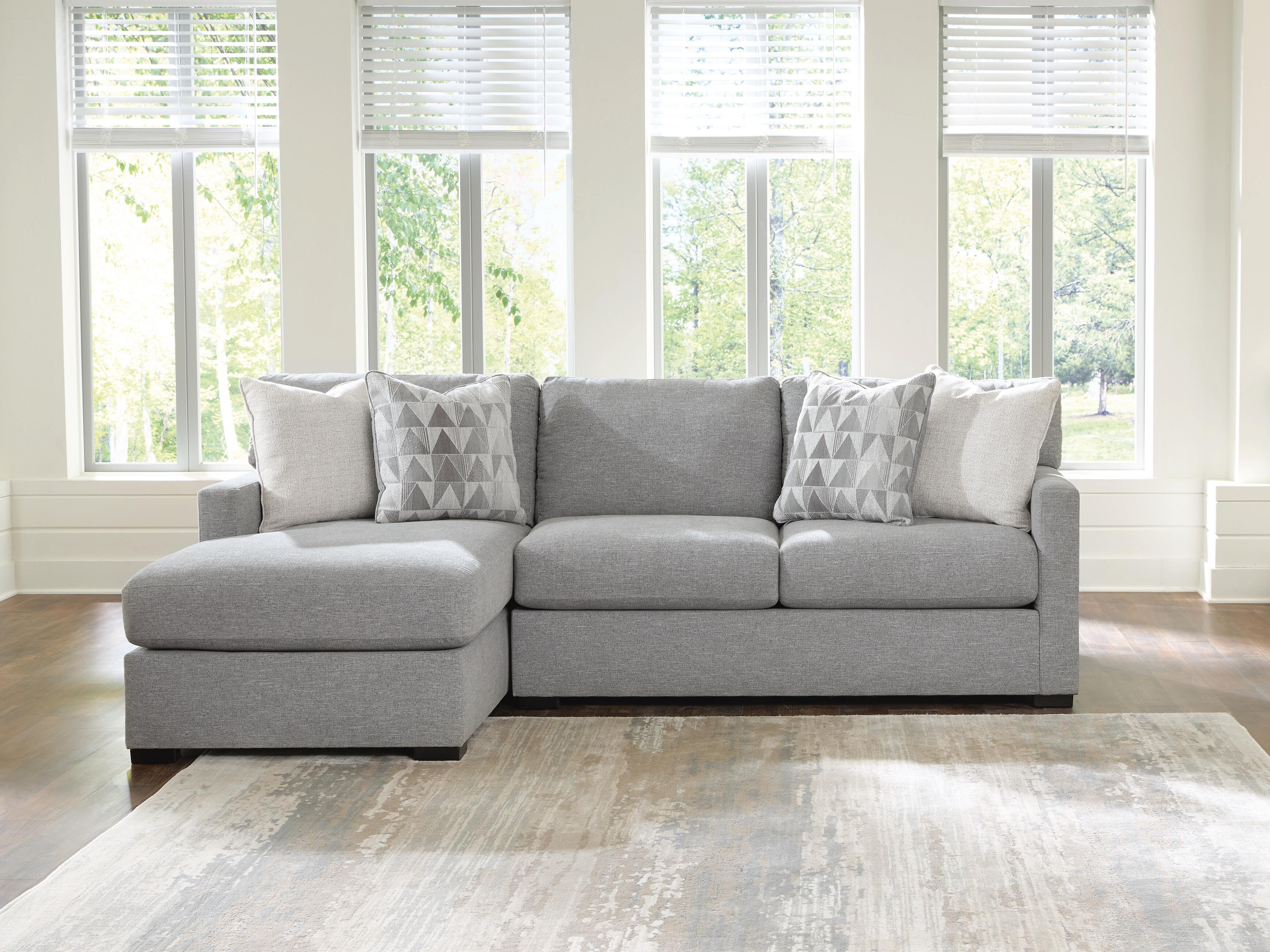 UrbanCrest 2-Piece Sleeper Sectional with Chaise in Pewter