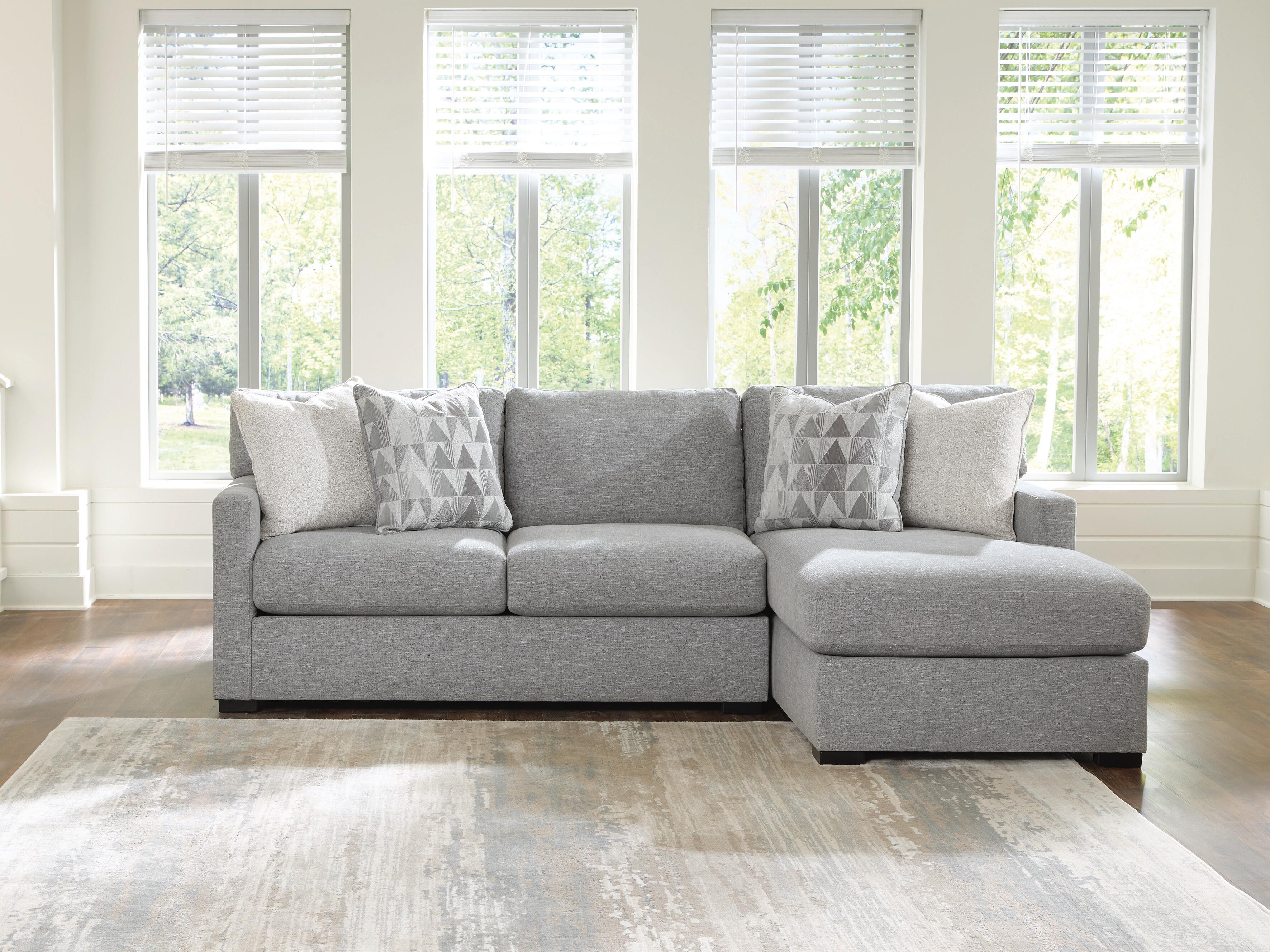 UrbanCrest 2-Piece Sleeper Sectional with RAF Chaise in Pewter