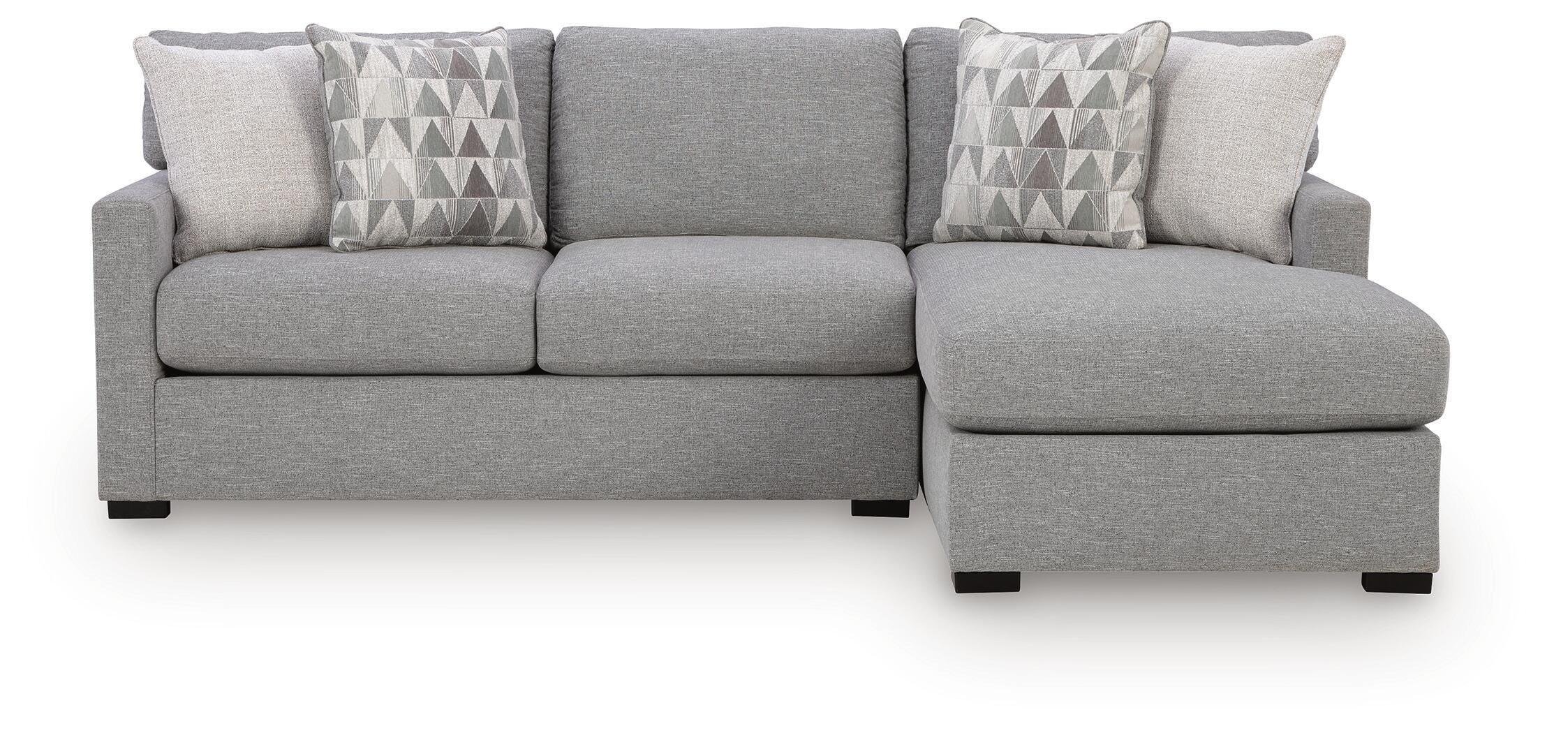 UrbanCrest 2-Piece Sleeper Sectional with RAF Chaise in Pewter