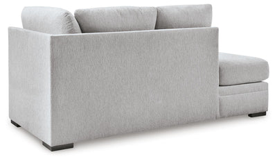 Gabyleigh 2-Piece LAF Chaise Sectional in Nickel Performance Fabric and Next-Gen Nuvella