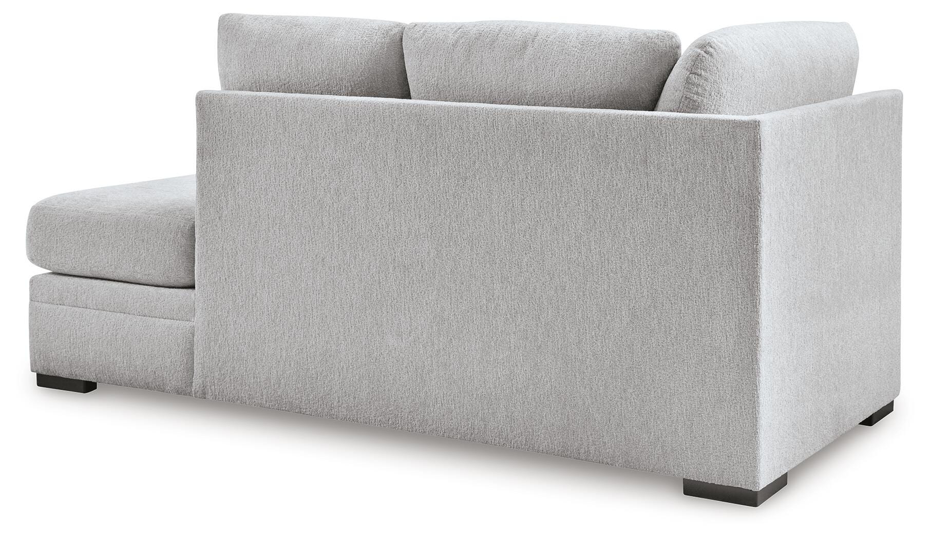 Gabyleigh 2-Piece RAF Chaise Sectional in Nickel Performance Fabric and Next-Gen Nuvella