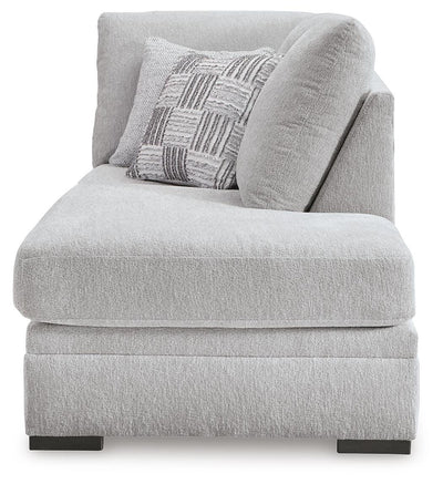 Gabyleigh 2-Piece RAF Chaise Sectional in Nickel Performance Fabric and Next-Gen Nuvella