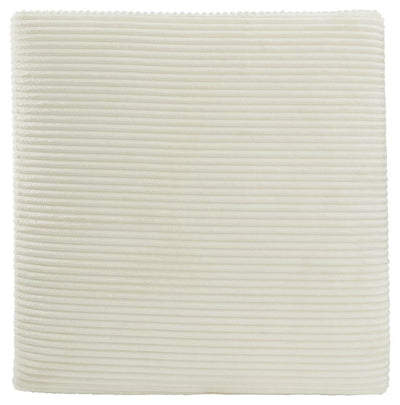 Lindyn Oversized Accent Ottoman in Ivory Velvet