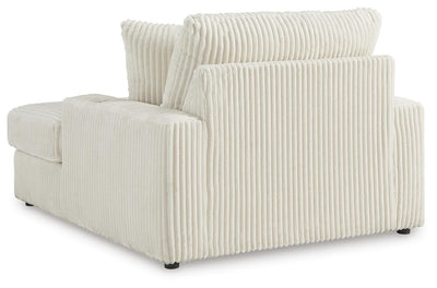 Lindyn Ivory Chaise w/ 2 Cup Holders & USB Charging Port