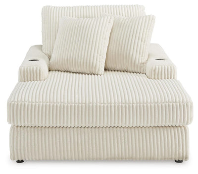 Lindyn 2-Piece Sectional, Chaise and Oversized Ottoman in Ivory