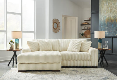 Lindyn 2-Piece LAF Chaise Sectional in Ivory Velvet