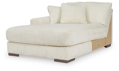 Lindyn 5-Piece LAF Chaise Sectional in Ivory Velvet