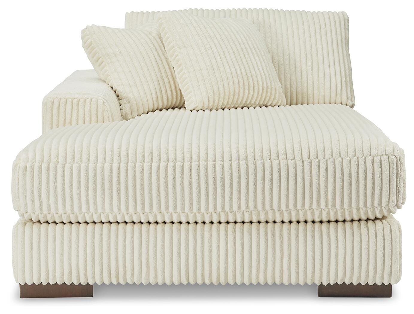 Lindyn 5-Piece LAF Chaise Sectional in Ivory Velvet