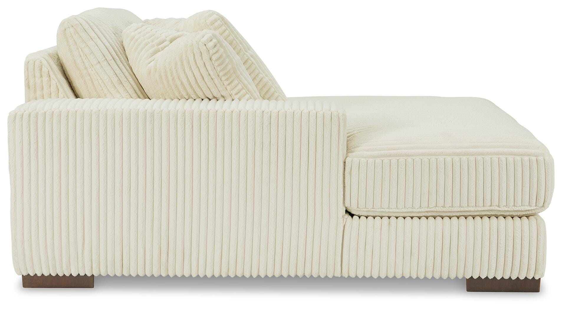 Lindyn 3-Piece LAF Chaise Sectional in Ivory Velvet