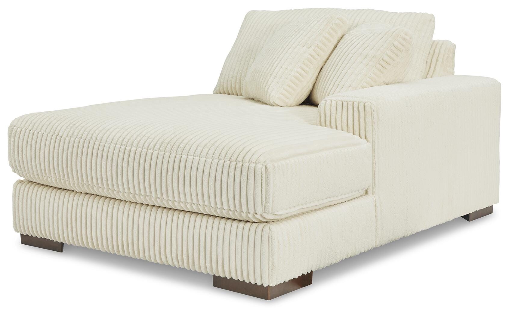 Lindyn 5-Piece RAF Chaise Sectional in Ivory Velvet