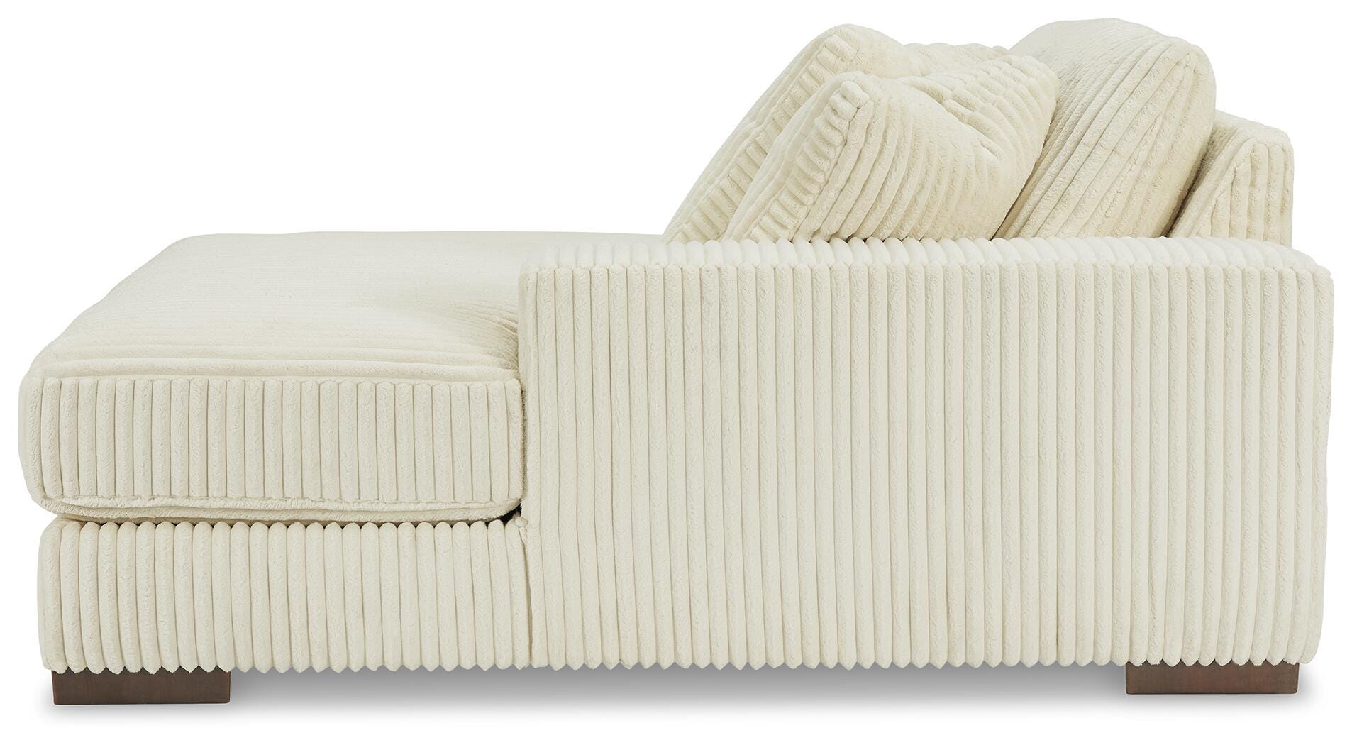 Lindyn 3-Piece RAF Chaise Sectional in Ivory Velvet