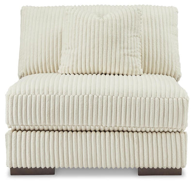 Lindyn 6-Piece RAF Chaise Sectional in Ivory Velvet