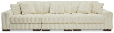 Lindyn 3-Piece Sectional Sofa in Ivory Velvet