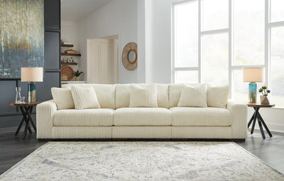 Lindyn 3-Piece Sectional Sofa in Ivory Velvet