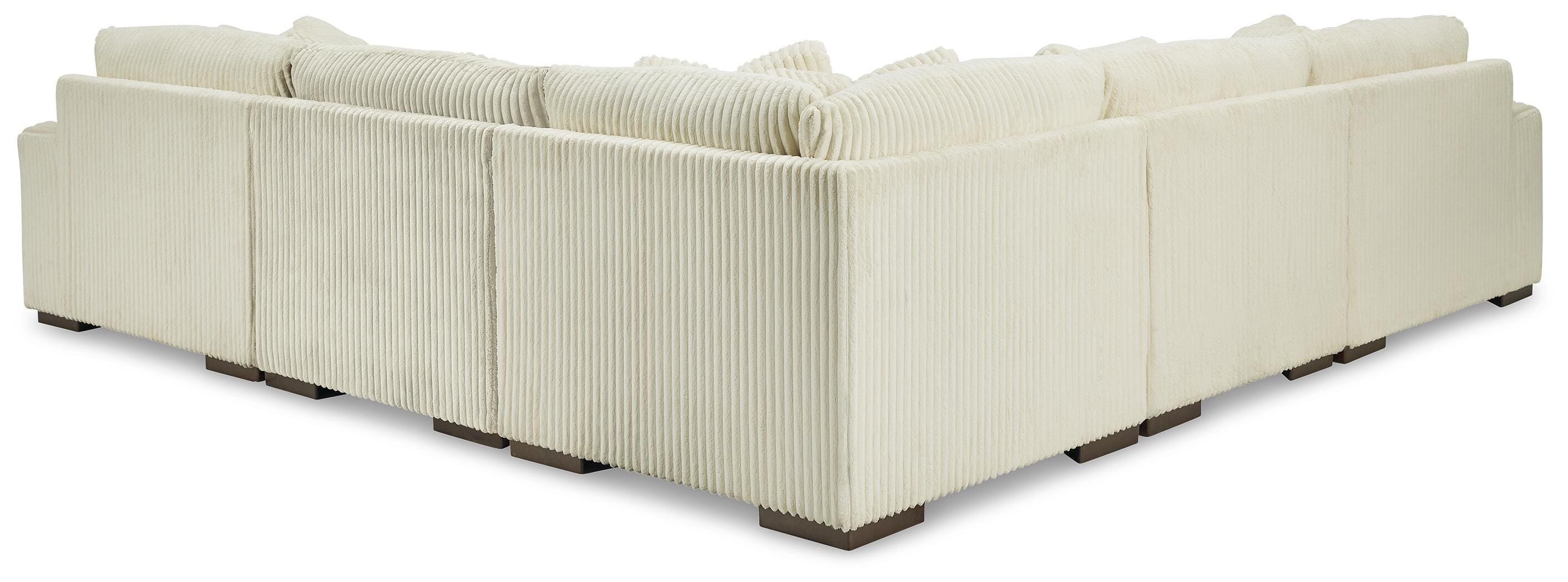 Lindyn 5-Piece Sectional in Ivory Velvet