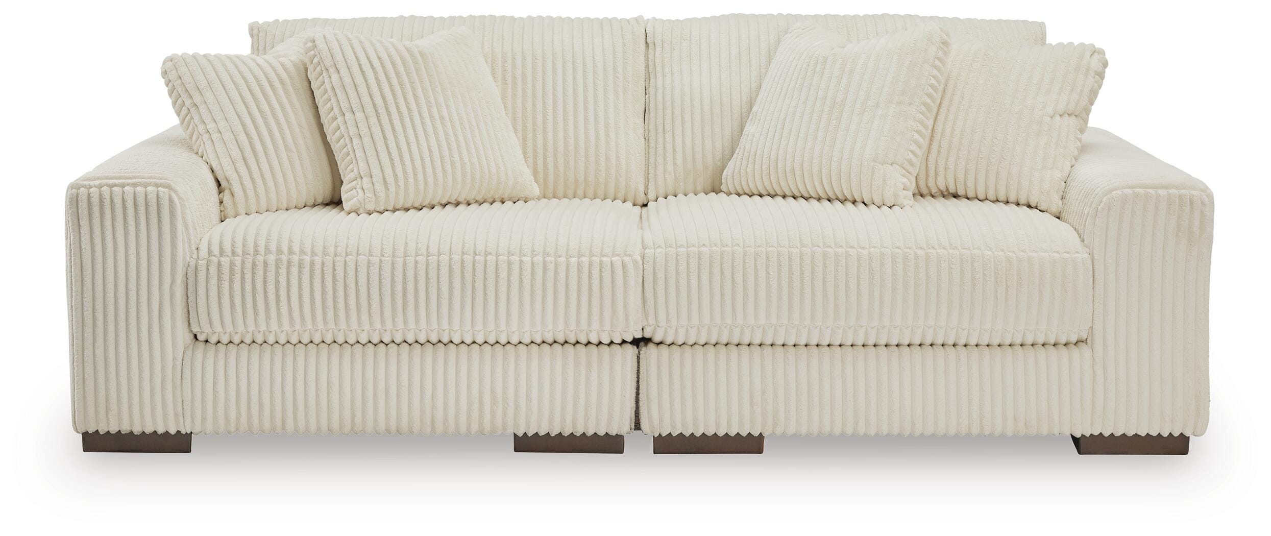 Lindyn 2-Piece Sectional Sofa in Ivory Velvet