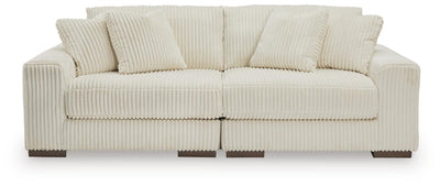 Lindyn 2-Piece Sectional Sofa in Ivory Velvet