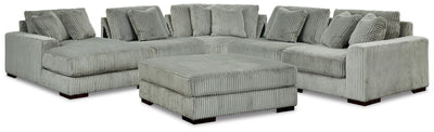 Lindyn 5-Piece LAF Chaise Sectional and Ottoman in Fog