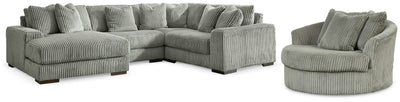 Lindyn 4-Piece Sectionals with Chair in Fog