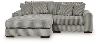Lindyn 2-Piece LAF Chaise Sectional in Fog Velvet