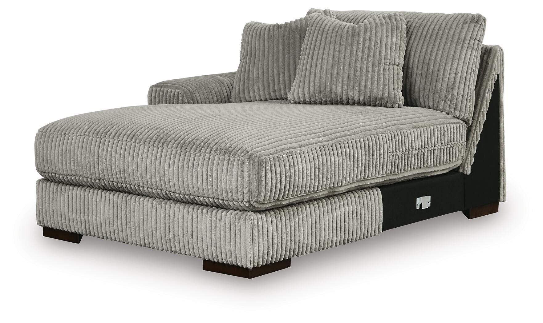 Lindyn 3-Piece Sectional and Oversized Swivel Accent Chair in Fog